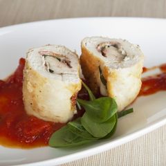 A picture of Cheesey buffalo chicken Roulade.