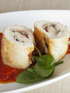 A picture of Cheesey buffalo chicken Roulade.