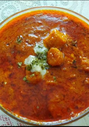 A picture of Spicy banana curry.