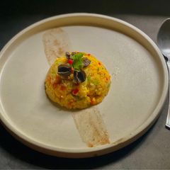 Mediterranean style Upma A picture of Mediterranean style Upma.