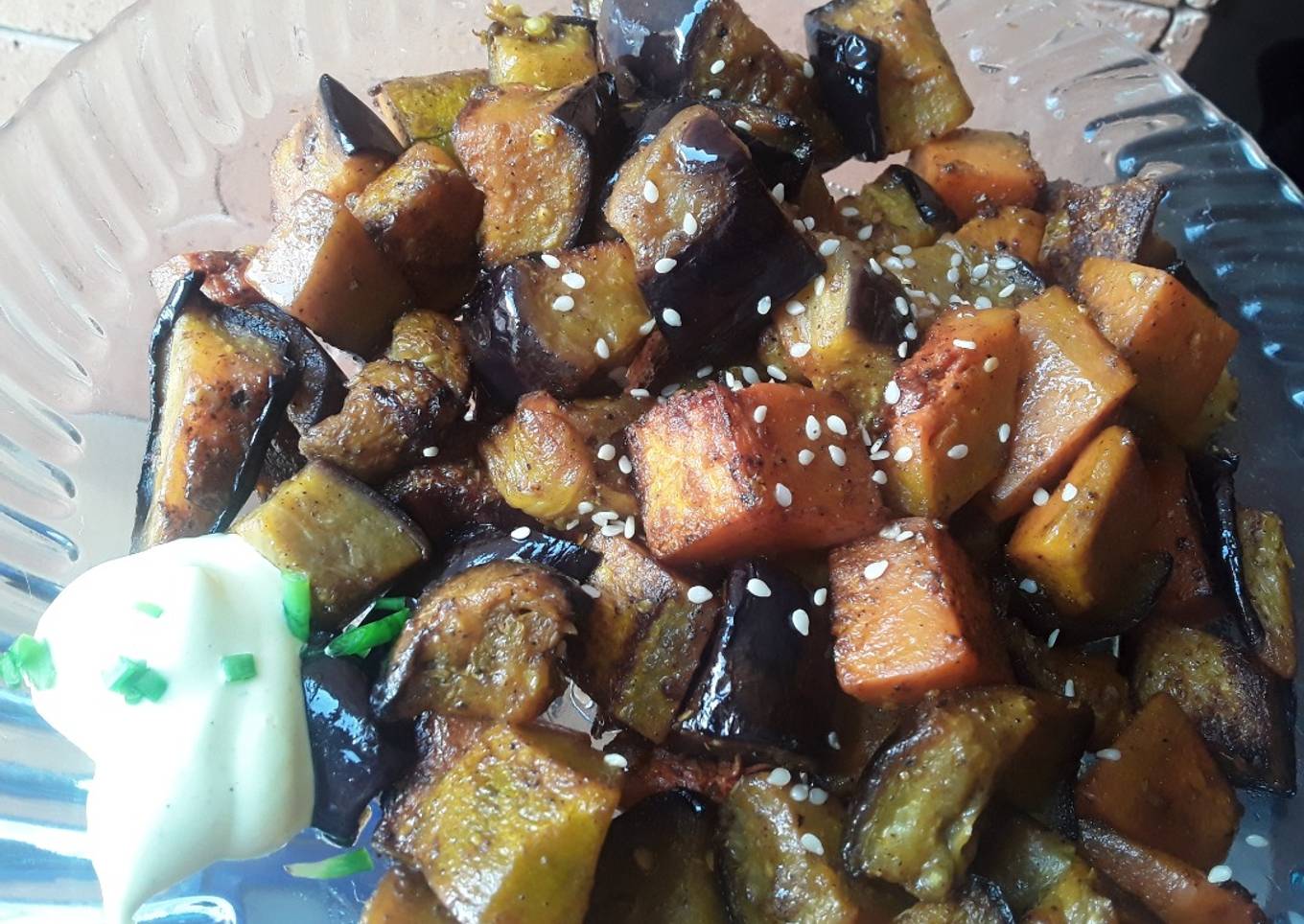 Calabaza🎃 y berenjenas🍆 doradas🤔😋😊