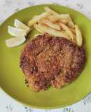 Bistec de Pollo rebozado con Chips de Tortillas
