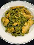 Wok de légumes verts et poulet express