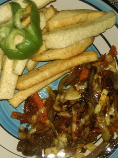 A picture of Yam nd cabbage souce.