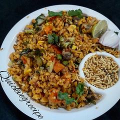 A picture of Quick Veg Recipe style poha made in love for people who love vegan.