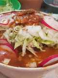 Pozole with Chicken Backs and Mushrooms