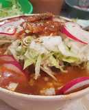 Pozole de huacales y champiñones