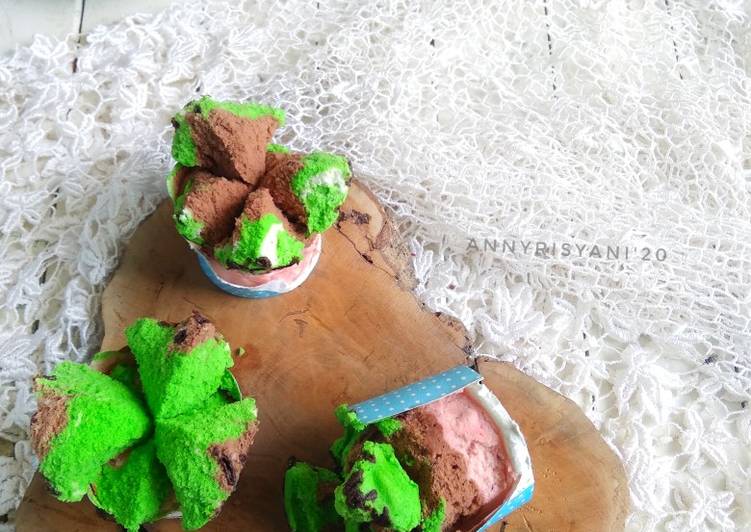 Bolu kukus 3 rasa (Dragon, Choklat, Pandan.)-Resep Kue Nastar Yg Enak