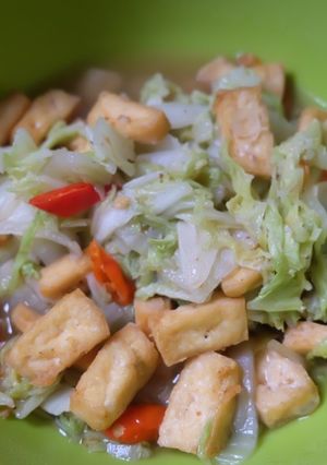 Foto resep Tumis sawi putih tahu