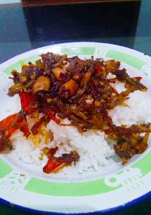 Foto resep Sambal baby cumi&teri stok toples