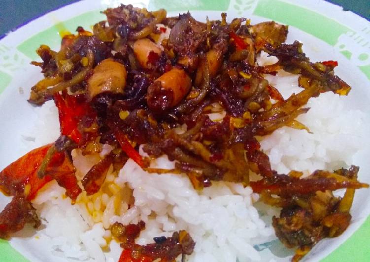 Resep Sambal baby cumi&amp;teri stok toples, Bikin Ngiler