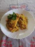Trucha en salsa de almendras y naranja