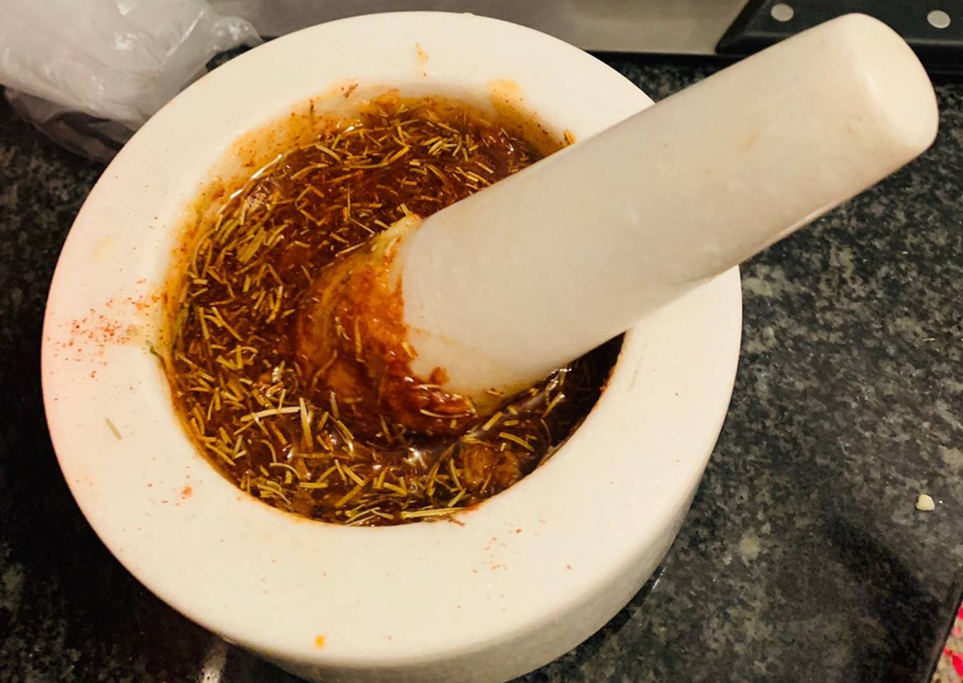 Marinade with rosemary chili