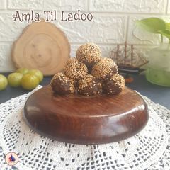A picture of Amla Til ladoo (Indian gooseberry sesame seeds ladoo).