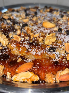 Una foto de Postre de manzana y miel (invertida)