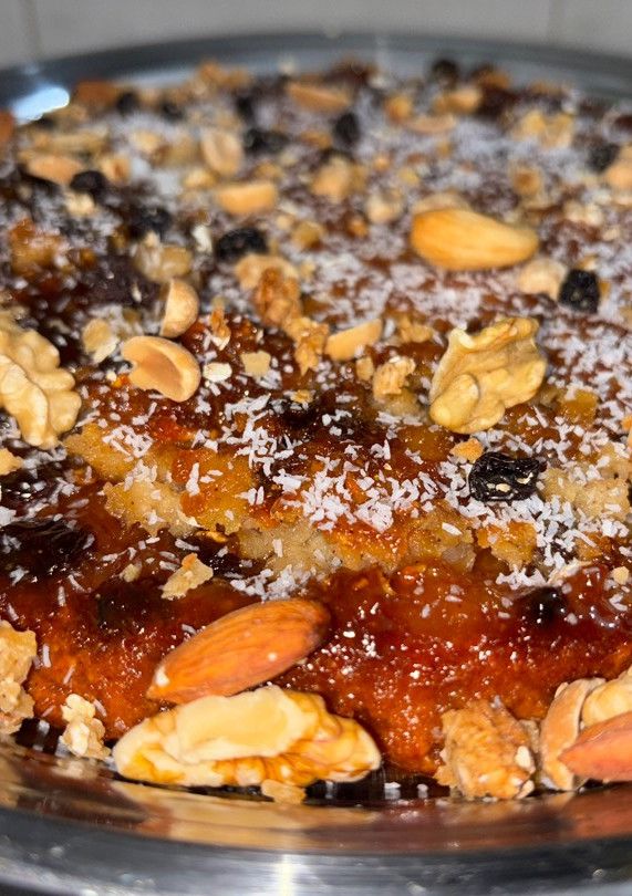 Una foto de Postre de manzana y miel (invertida)
