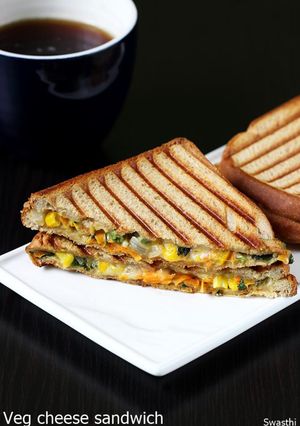 A picture of Vegetable cheese sandwich.