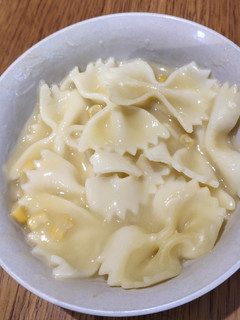 A picture of Pasta with Cream Corn.
