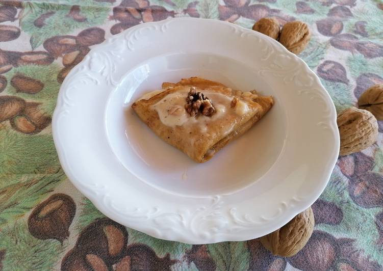 Simple Way to Prepare Favorite Crepes di castagne con formaggio e noci