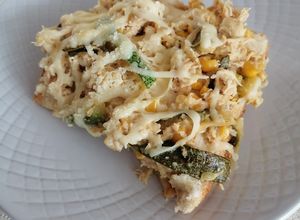 Una foto de Soufflé de pollo con calabacitas y elote✨