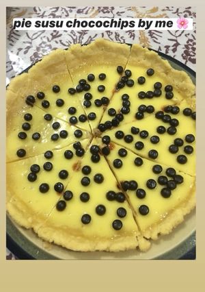 Foto resep Pie Susu Teflon with Topping Chocochips (Takaran Sendok) Tanpa Gula