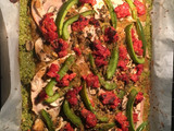 Pizza de brócoli - chorizo y jamón