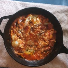 Chorizo Beans Eggs A picture of Chorizo Beans Eggs.