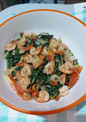 Foto resep Tumis kangkung udang