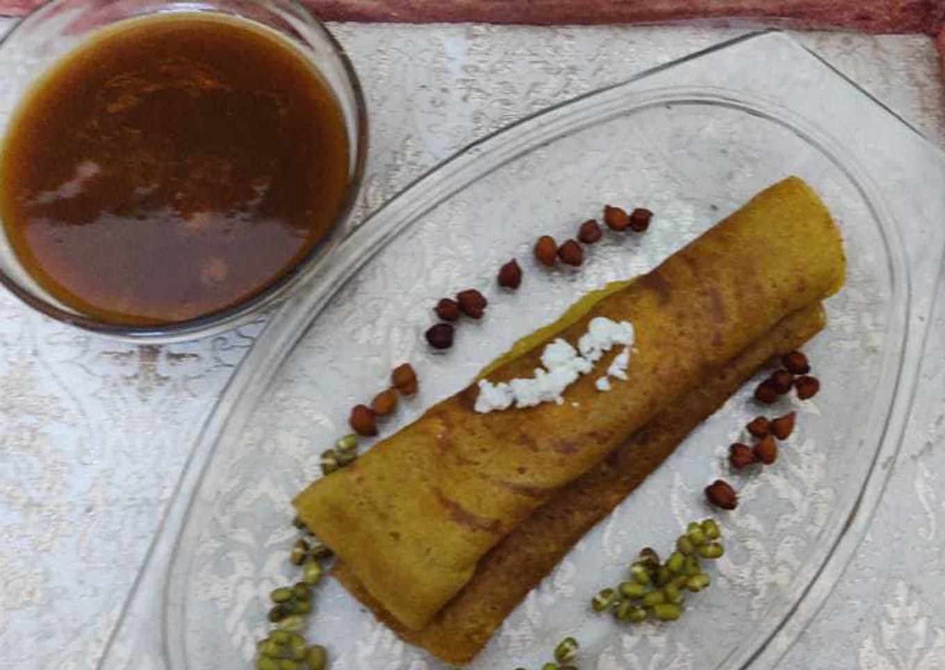 Mix pulses rice paneer roll