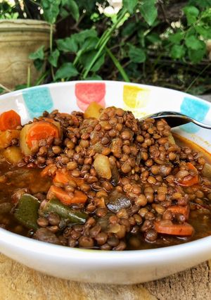 A picture of Slow-Cooked Lentils in GM G Deluxe Cooker.
