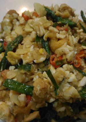 Foto resep Tahu crispy kacang panjang saus telur asin