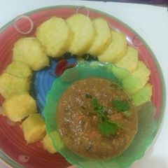 A picture of Sweet potatoes + pea nut sauce# festive dish contest_Nairobi Wes.