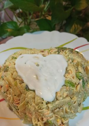 عکسی از دستور سالاد ماکارانی قلبی💚
