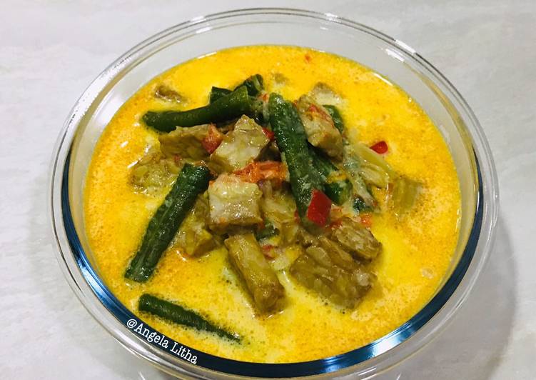Sayur lodeh kacang panjang dan tempe