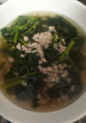 Hình của món Canh mồng tơi thịt nạc băm.