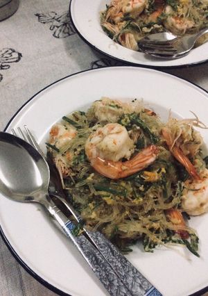 รูปของ วุ้นเส้นผัดชะอมกุ้ง🍤