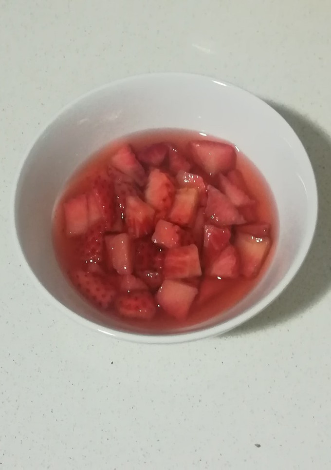 Una foto de Fresas con vinagre y azúcar