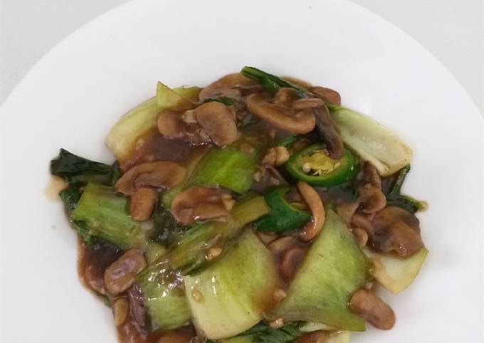 Resep Ca Sawi Jamur Lada Hitam, Menggugah Selera