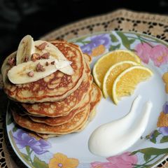 A picture of Fluffy chopped chocolate pancake.