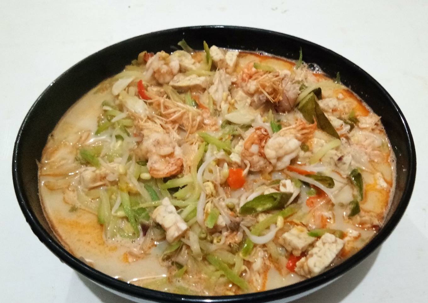 Tumis santan labu siam udang tempe cambah