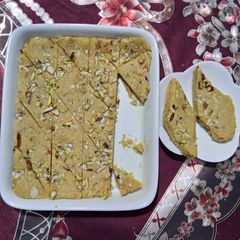 A picture of Besan ki burfi.