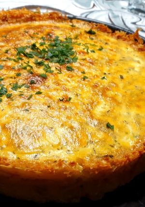 Una foto de Tarta de papas rosti con panceta