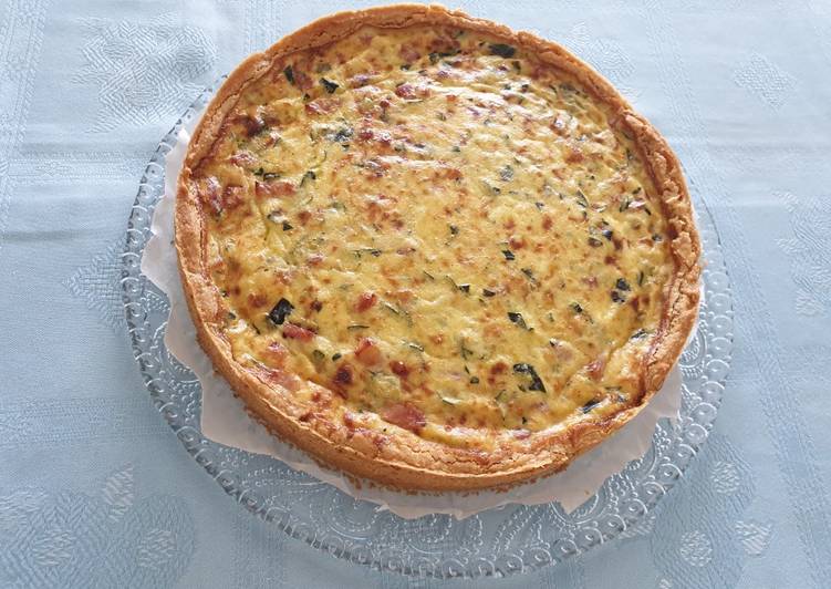 Quiche de calabacín y bacon con o sin Thermomix