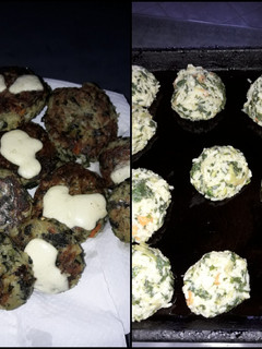 Una foto de Croqueta de arroz al horno con verduras. Súper económica y fácil