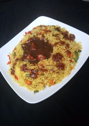 Vegetables fried rice ainihin hoton girkin