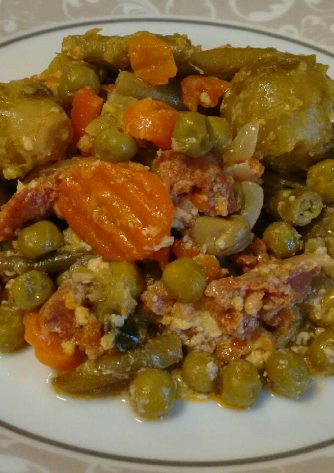 Una foto de Menestra de verduras con chorizo