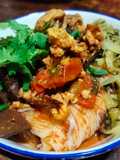Khanom Jeen Nam Ngiao (Northern Thai Noodle Soup with Ready-made Curry Paste)