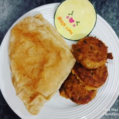 Shami Kabab With Puri..! A picture of Shami Kabab With Puri..!.