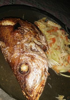 Foto resep Kakap goreng + sambel mangga
