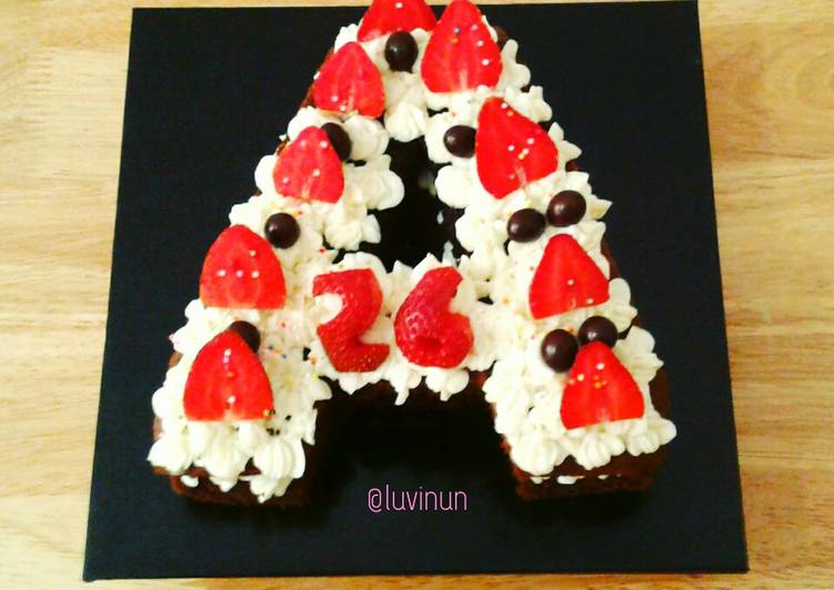 Choco Letter Cake 'A' (Irit Telur)